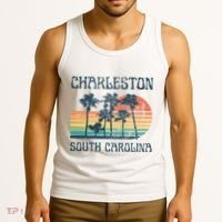 Charleston South Carolina Beach Summer Vacation Tank Top thumb 3