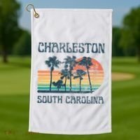 Charleston South Carolina Beach Summer Vacation Golf Towel thumb 1
