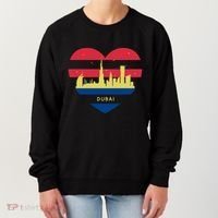 City Skyline Cityscape Heart Shape Birds Flying Dubai Gift Women's Sweatshirt thumb 0