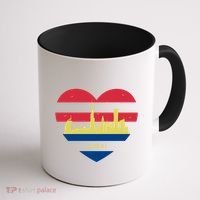 City Skyline Cityscape Heart Shape Birds Flying Dubai Gift Coffee Mug thumb 1