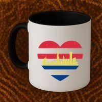 City Skyline Cityscape Heart Shape Birds Flying Dubai Gift Coffee Mug thumb 2