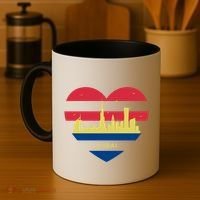 City Skyline Cityscape Heart Shape Birds Flying Dubai Gift Coffee Mug thumb 4