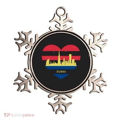 City Skyline Cityscape Heart Shape Birds Flying Dubai Gift Ornament