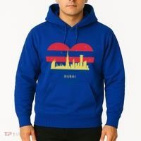 City Skyline Cityscape Heart Shape Birds Flying Dubai Gift Hoodie thumb 2