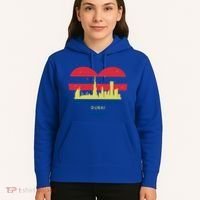 City Skyline Cityscape Heart Shape Birds Flying Dubai Gift Hoodie thumb 5