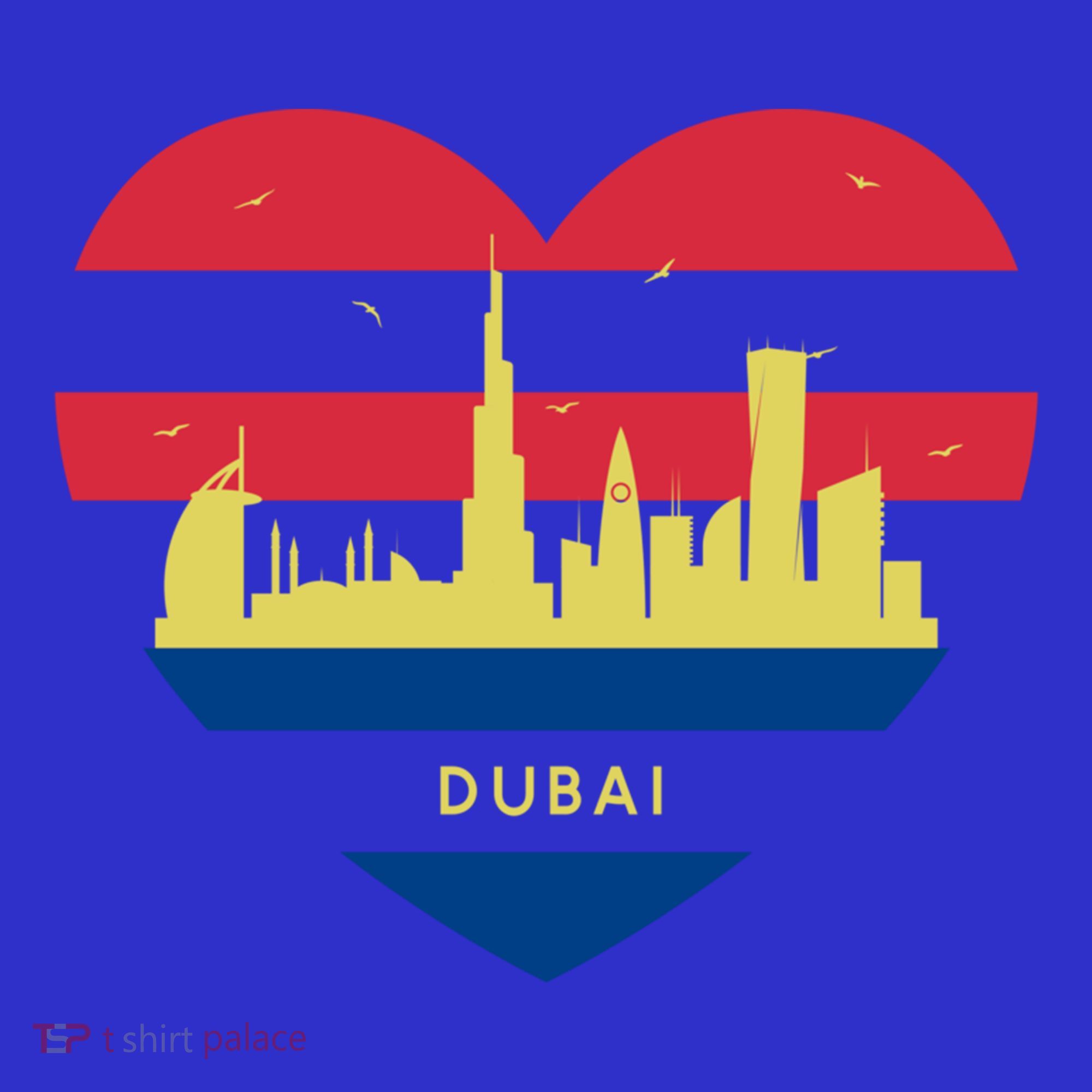City Skyline Cityscape Heart Shape Birds Flying Dubai Gift Hoodie