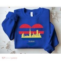 City Skyline Cityscape Heart Shape Birds Flying Dubai Gift Sweatshirt thumb 2