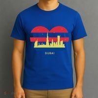 City Skyline Cityscape Heart Shape Birds Flying Dubai Gift T-Shirt thumb 3