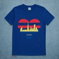 City Skyline Cityscape Heart Shape Birds Flying Dubai Gift T-Shirt thumb 5