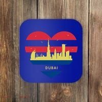 City Skyline Cityscape Heart Shape Birds Flying Dubai Gift Coaster thumb 0