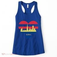 City Skyline Cityscape Heart Shape Birds Flying Dubai Gift Women's Tank Top thumb 0