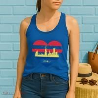 City Skyline Cityscape Heart Shape Birds Flying Dubai Gift Women's Tank Top thumb 2