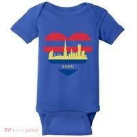 City Skyline Cityscape Heart Shape Birds Flying Dubai Gift Baby Bodysuit thumb 0