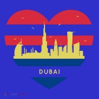 City Skyline Cityscape Heart Shape Birds Flying Dubai Gift Baby Bodysuit thumb 2