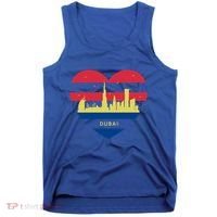 City Skyline Cityscape Heart Shape Birds Flying Dubai Gift Tank Top thumb 0