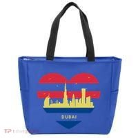 City Skyline Cityscape Heart Shape Birds Flying Dubai Gift Tote Bag thumb 0
