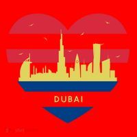 City Skyline Cityscape Heart Shape Birds Flying Dubai Gift Santa Hat thumb 1