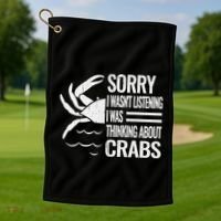 Crabmeat Seafood Crabbing Crabs Crabby Crab Golf Towel thumb 1
