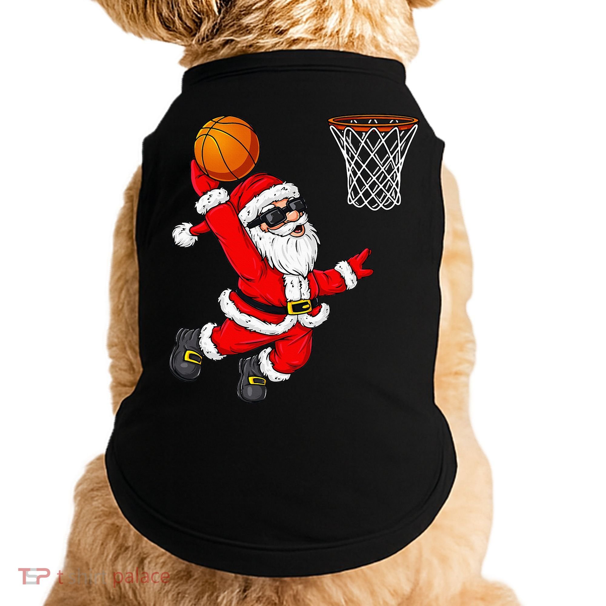Christmas Santa Claus Dunking A Basketball Xmas Doggie Tank