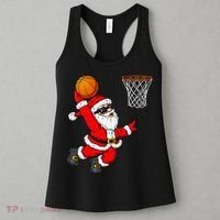 Christmas Santa Claus Dunking A Basketball Xmas Women's Tank Top thumb 3