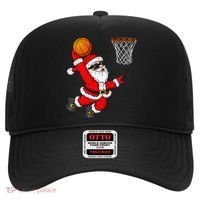 Christmas Santa Claus Dunking A Basketball Xmas Hat thumb 0