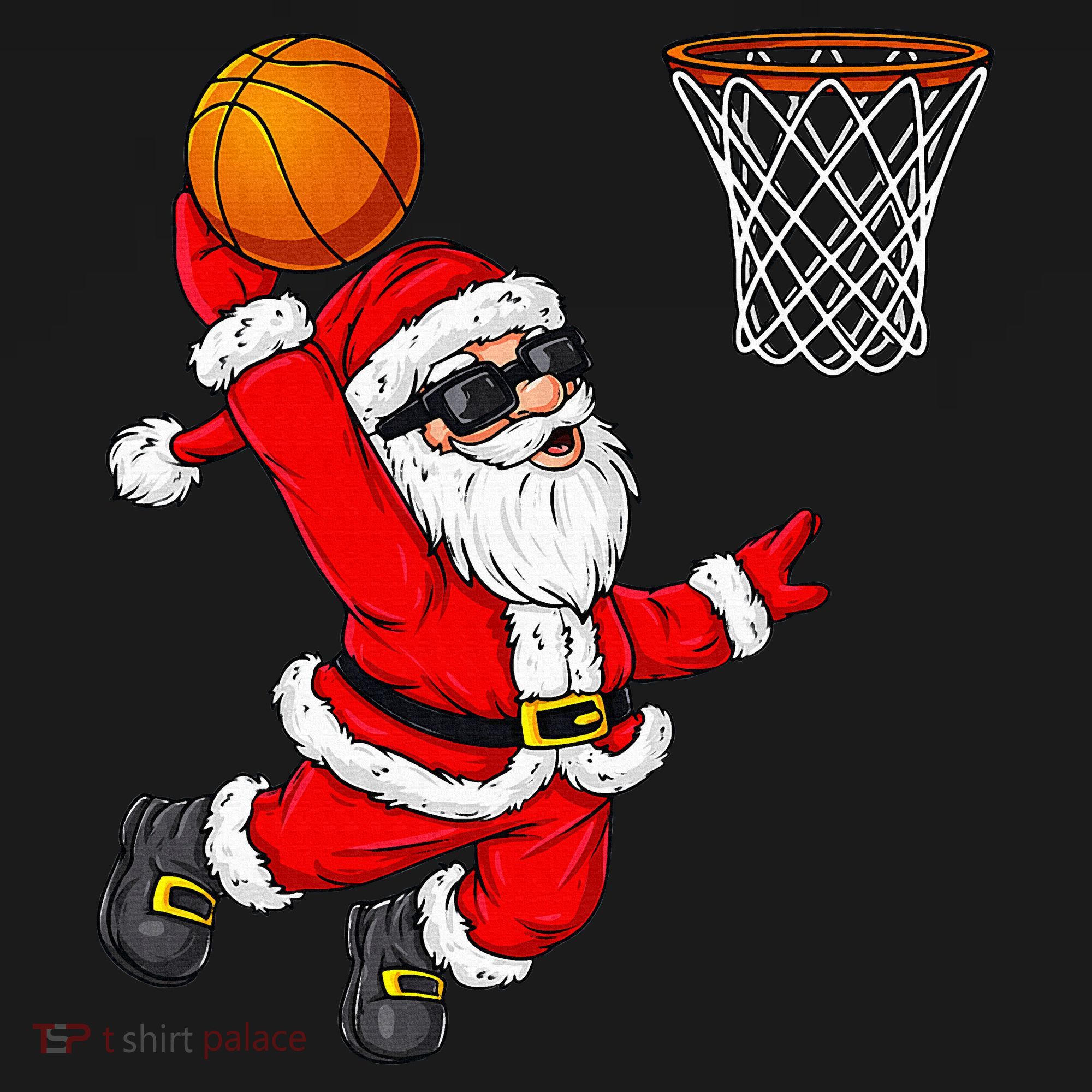 Christmas Santa Claus Dunking A Basketball Xmas Visor