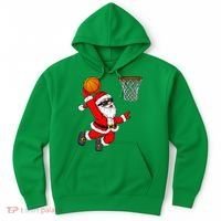 Christmas Santa Claus Dunking A Basketball Xmas Hoodie thumb 0