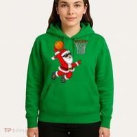 Christmas Santa Claus Dunking A Basketball Xmas Hoodie thumb 5