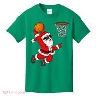 Christmas Santa Claus Dunking A Basketball Xmas Kids T-Shirt thumb 0