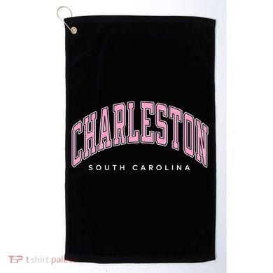 Charleston South Carolina Sc Varsity Style Text Gift Golf Towel