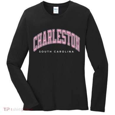 Charleston South Carolina Sc Varsity Style Text Gift Women's Long Sleeve Shirt