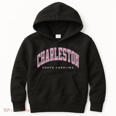 Charleston South Carolina Sc Varsity Style Text Gift Kids Hoodie