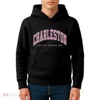 Charleston South Carolina Sc Varsity Style Text Gift Kids Hoodie thumb 4