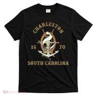 Charleston South Carolina Sc Vintage Nautical Waves T-Shirt thumb 0