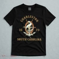 Charleston South Carolina Sc Vintage Nautical Waves T-Shirt thumb 5