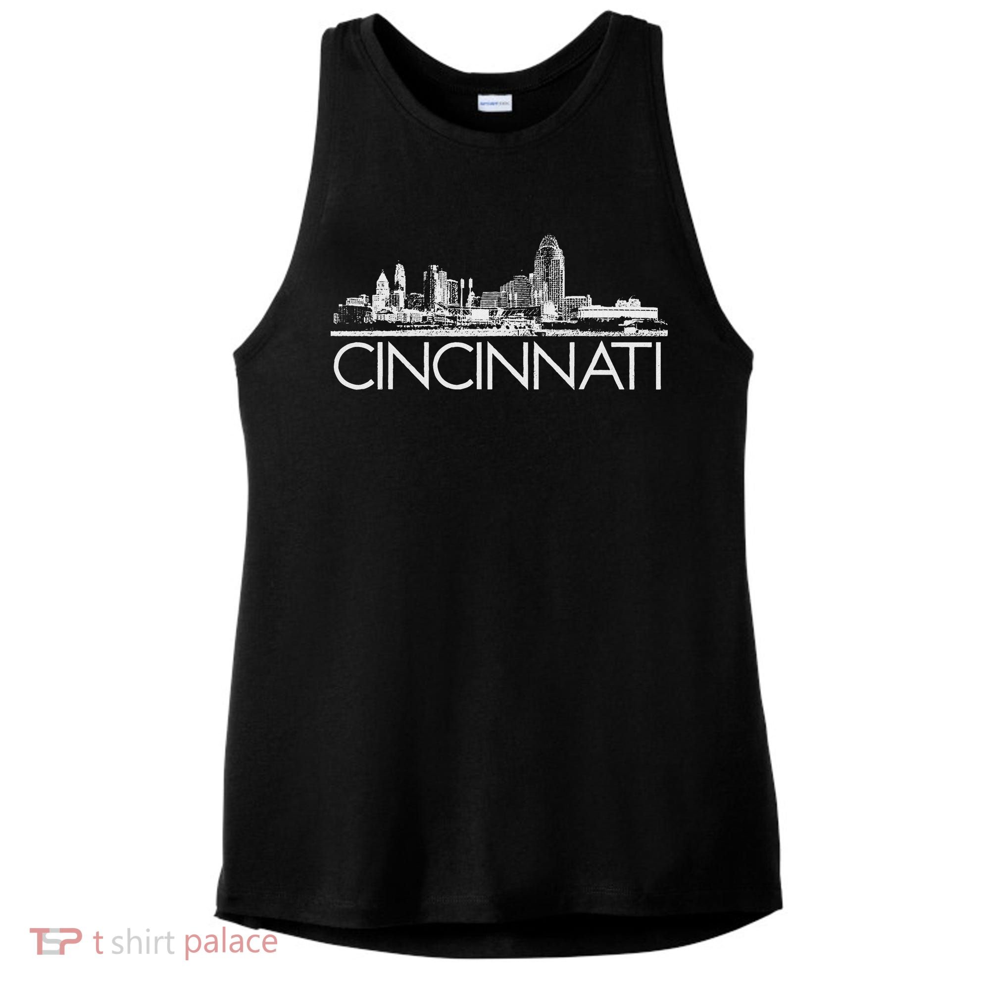 Cincinnati Skyline Ladies PosiCharge Tri-Blend Wicking Tank