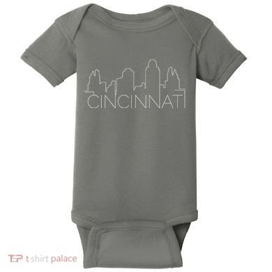 Cincinnati Skyline City View Baby Bodysuit