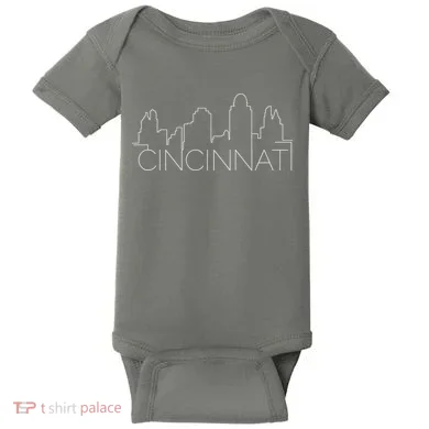 Cincinnati Skyline City View Baby Bodysuit