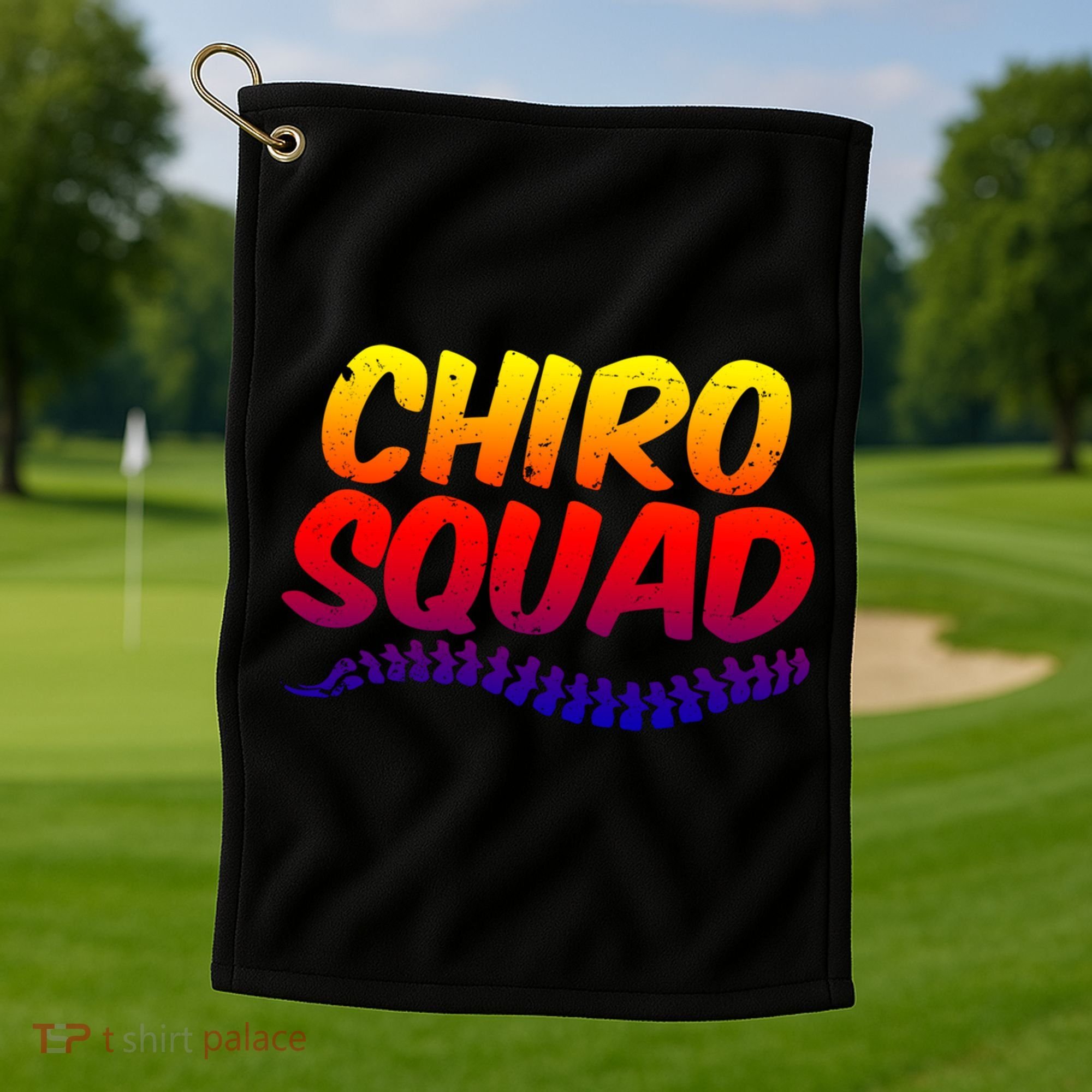 Chiro Squad Chiropractic Funny Chiropractor Novelty Humor Gift Golf Towel