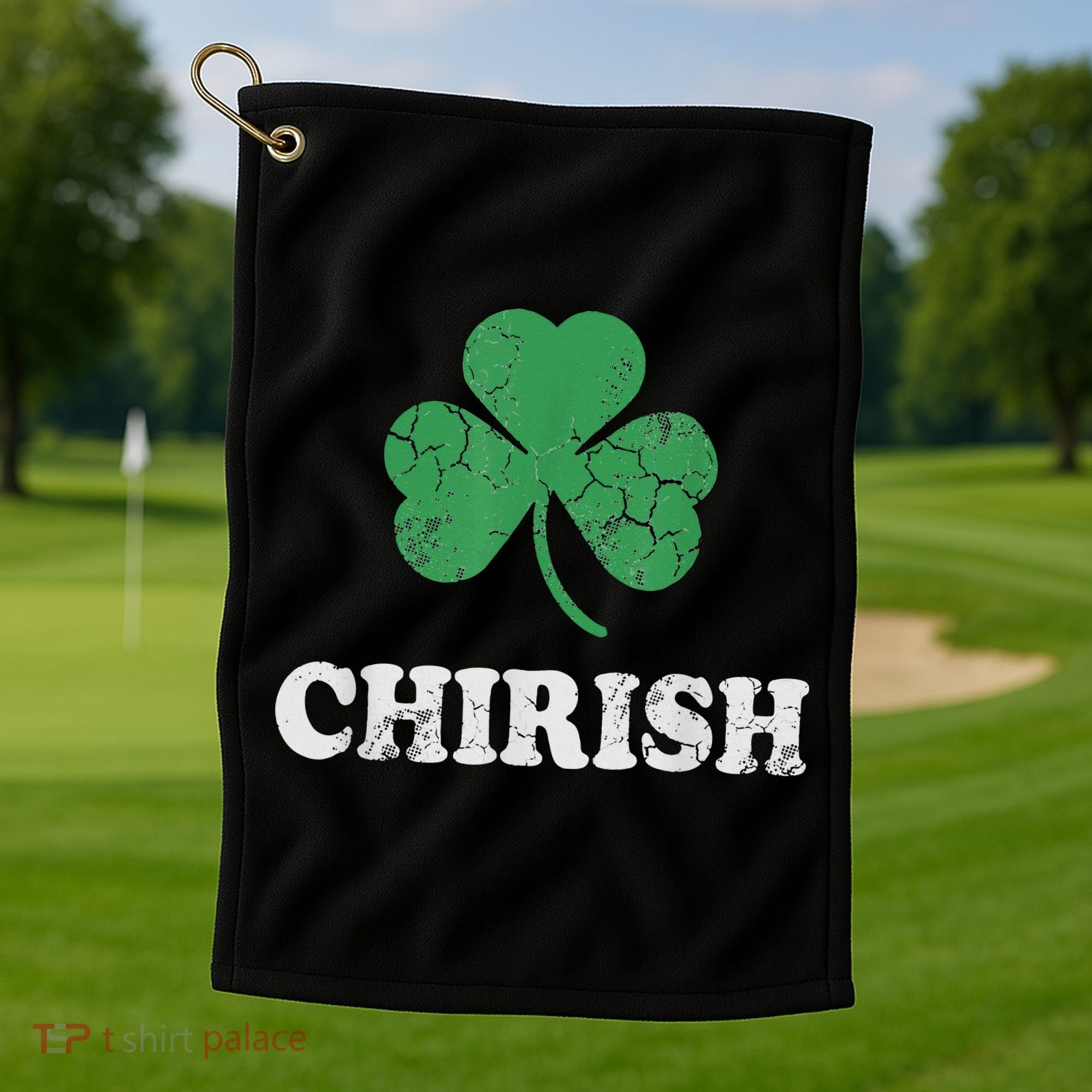 Chirish Shamrock Chicago Irish St Patricks Day Golf Towel