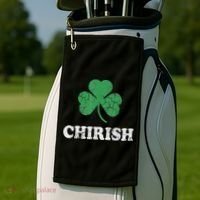 Chirish Shamrock Chicago Irish St Patricks Day Golf Towel thumb 2
