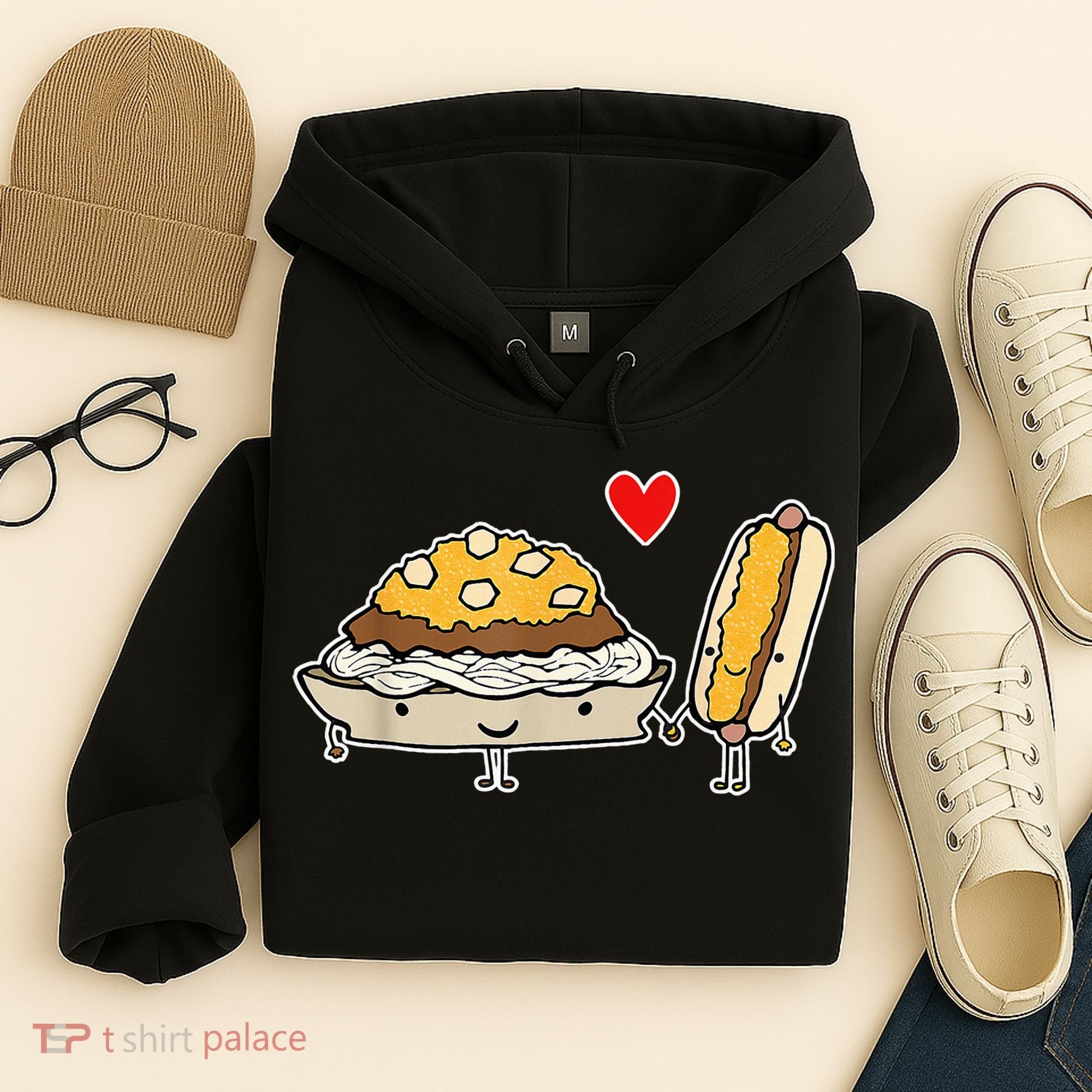 Cincinnati Style Chili 3 Way And Cheese Coney Hoodie