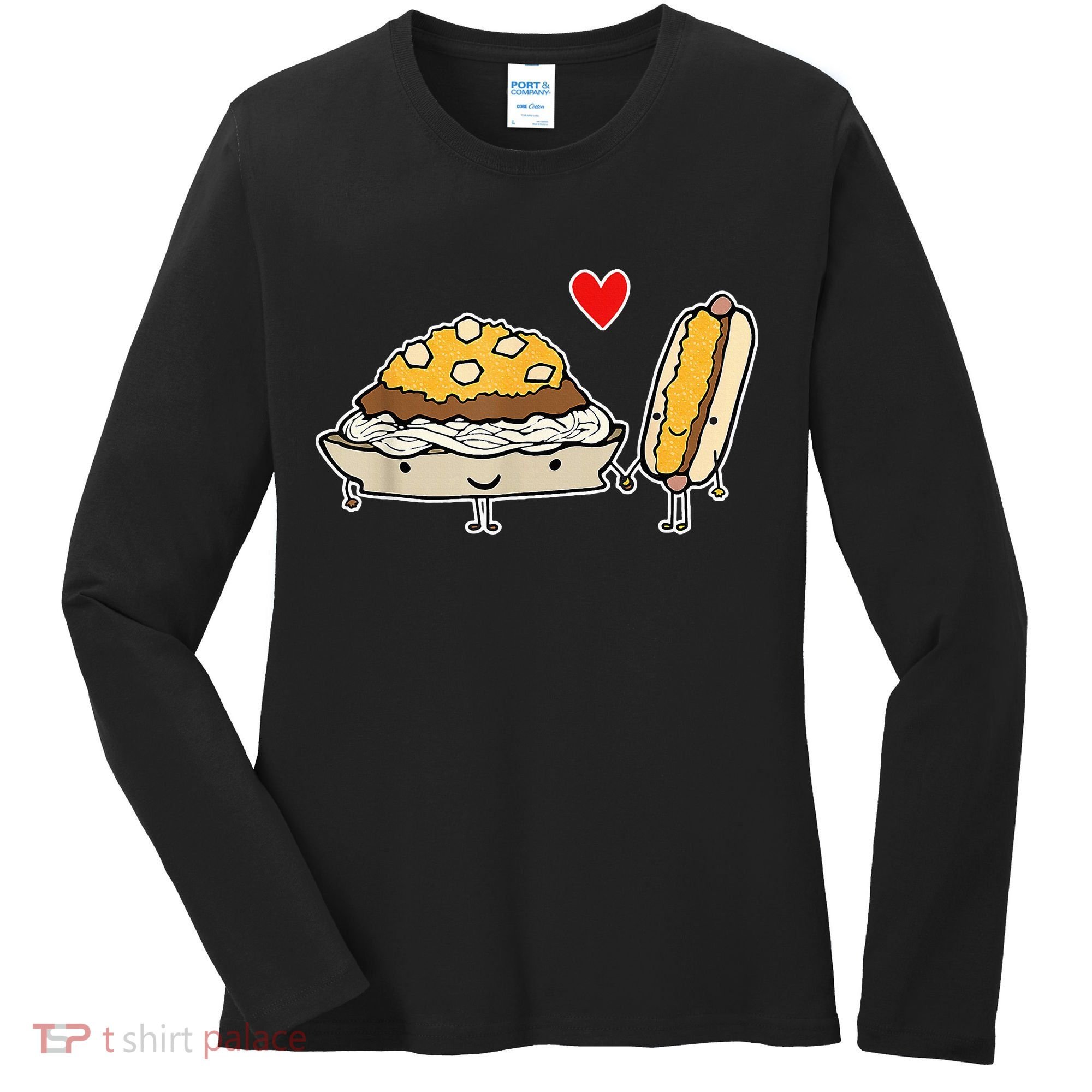 Cincinnati Style Chili 3 Way And Cheese Coney Women's Long Sleeve Shirt