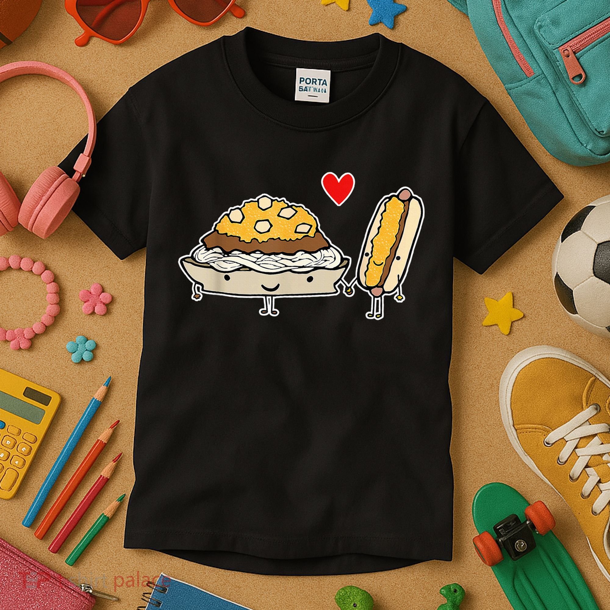 Cincinnati Style Chili 3 Way And Cheese Coney Kids T-Shirt