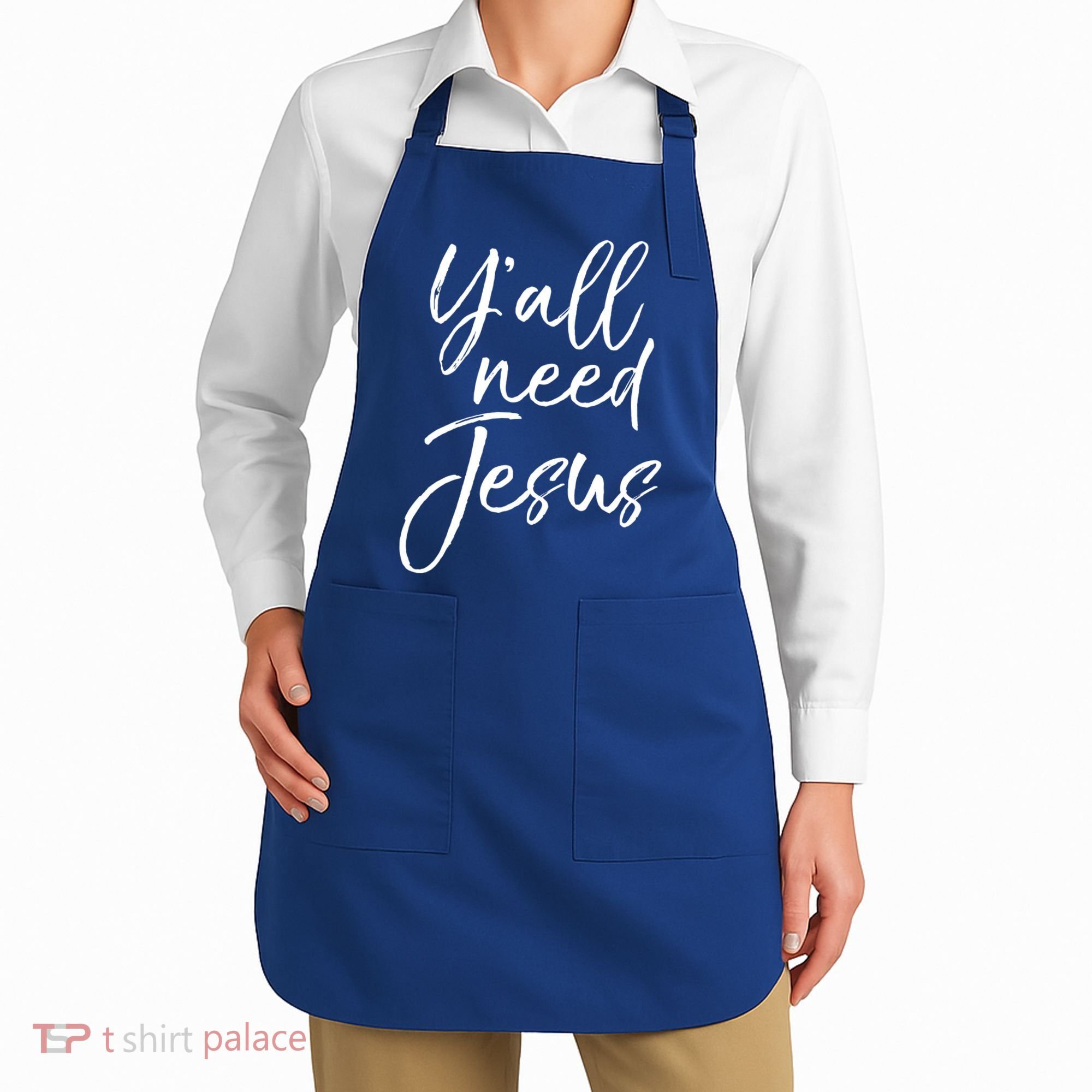 Cute Southern Christian Saying Funny Quote Y'all Need Jesus Gift Apron