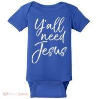Cute Southern Christian Saying Funny Quote Y'all Need Jesus Gift Baby Bodysuit thumb 0
