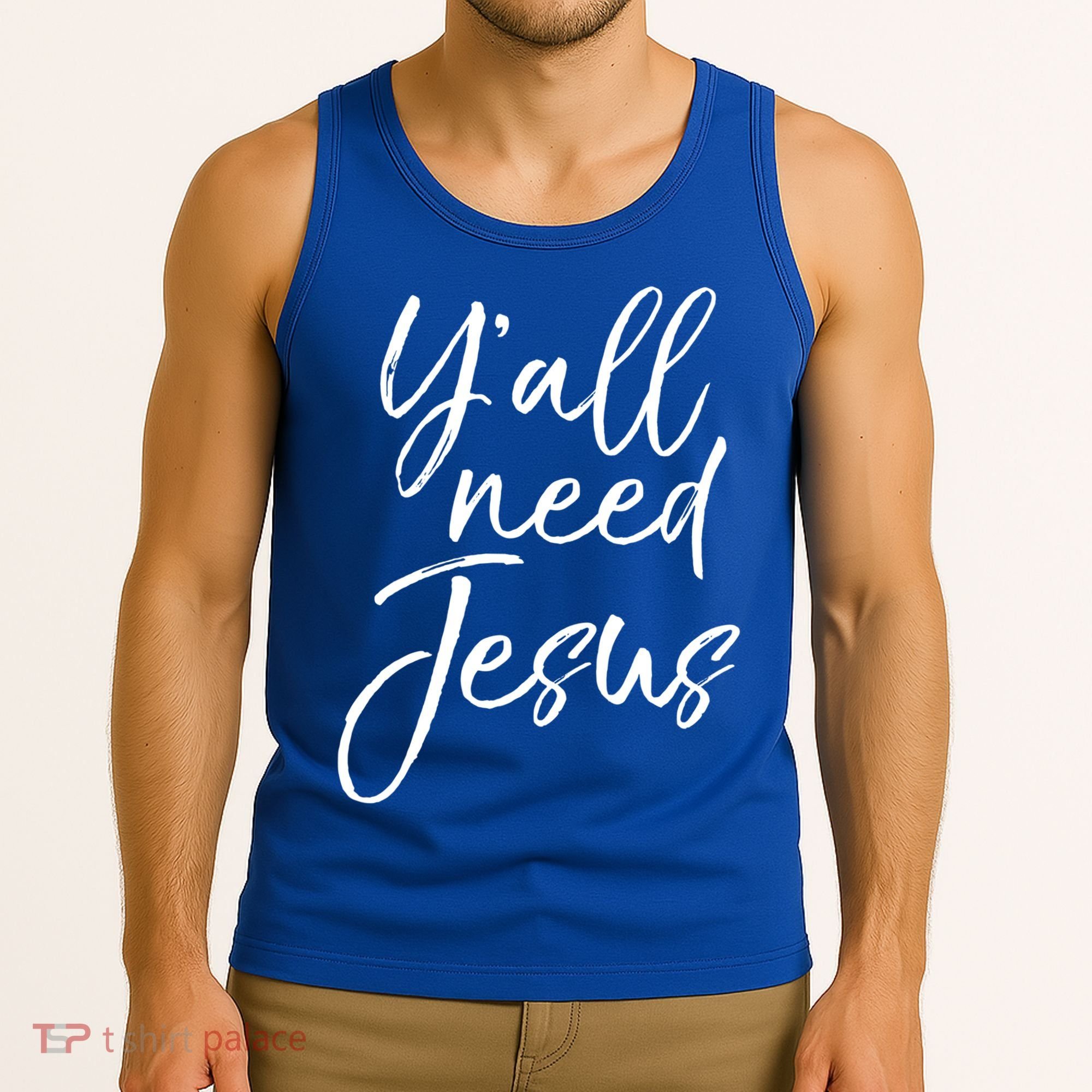 Cute Southern Christian Saying Funny Quote Y'all Need Jesus Gift Tank Top