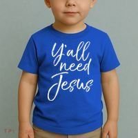 Cute Southern Christian Saying Funny Quote Y'all Need Jesus Gift Toddler T-Shirt thumb 2