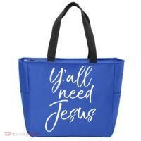 Cute Southern Christian Saying Funny Quote Y'all Need Jesus Gift Tote Bag thumb 0