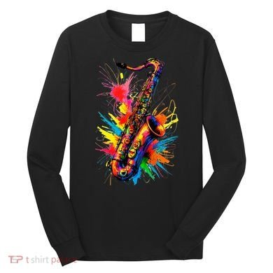 Colorful Saxophone Long Sleeve Shirt